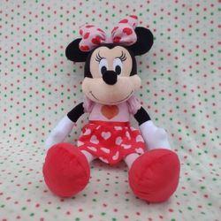 Disneyland Disney Minnie Mouse Heart Stuffed Animal Plush Toy Vintage 18"