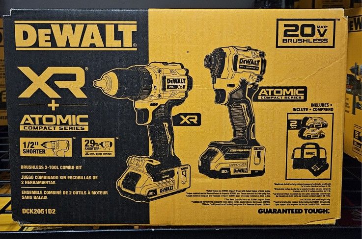 DEWALT XR AND ATOMIC BRUSHLESS 2-TOOL COMBO KIT