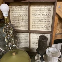 Old Drawer Wall Art Music Sheets Display Storage 
