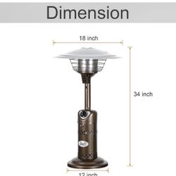 BALI OUTDOORS Portable Patio Heater, Outdoor Propane Table Top Heater, Bronze