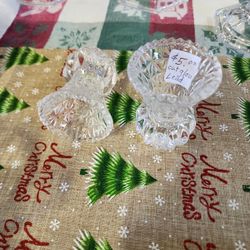 3" High Lead Crystal Cut Beautiful Candle Holders