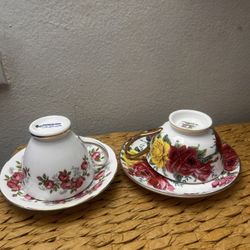 Tazas Platos Porcelana Fileteada Cada Una