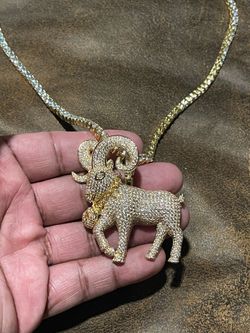 Diamond goat necklace