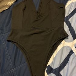 Shein Black Bodysuit Strapless New