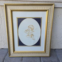 Cherub Cross Stich Art Antique