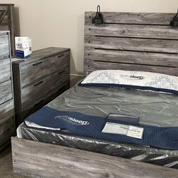 Baystrom Gray Bedroom Set Queen or King Bed Dresser Nightstand Mirror Chest Options 