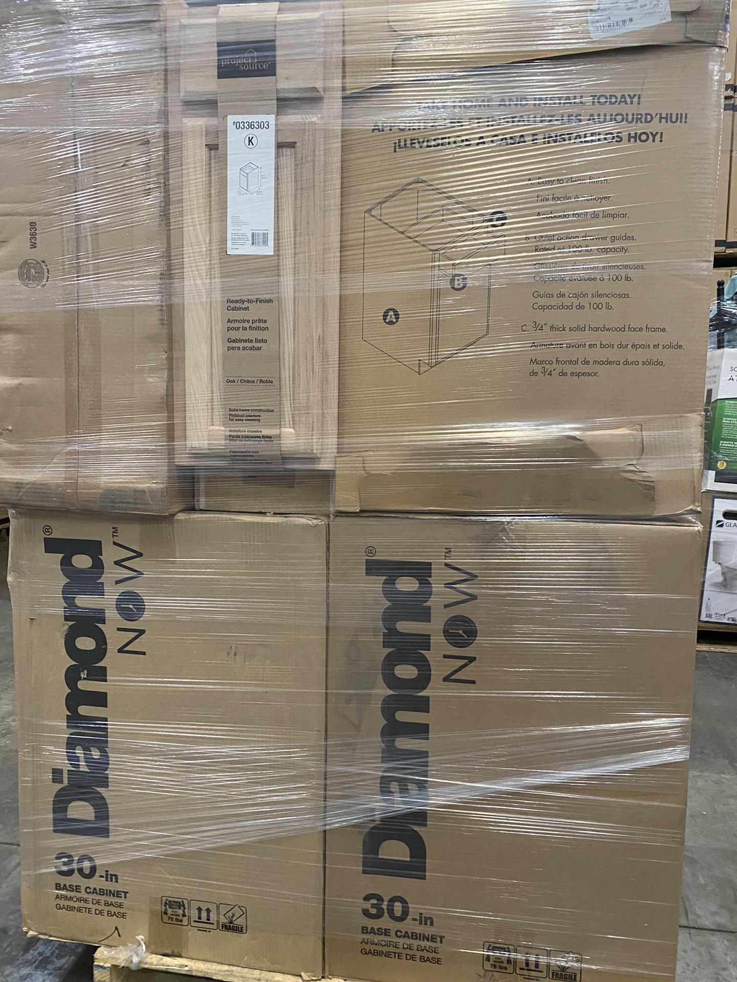 Diamond Now Wintucket base cabinets from Home Depot and Lowe’s