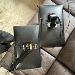 2 Dell P2415Q 24” 4K Monitors + Dual Adjustable Desk Mount – Perfect WFH Setup