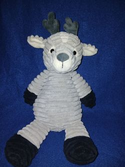 Ganz Ribbles Gray Reindeer Corduroy Plush Stuffed Animal Toy, 12" (no tush tag)