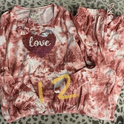 Girls Pink Tye Dye Outfit Size 12