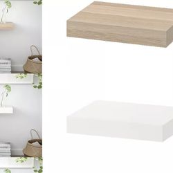 IKEA LACK Shelves (2) White Birch Oak Floating Shelf