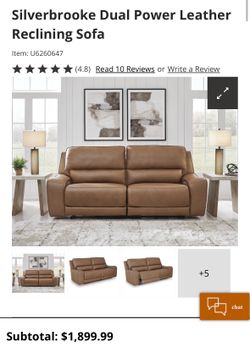 Silverbrooke Dual Power Leather Reclining Sofa