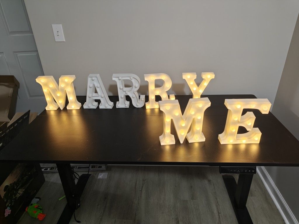 Marry Me Light Up Letters
