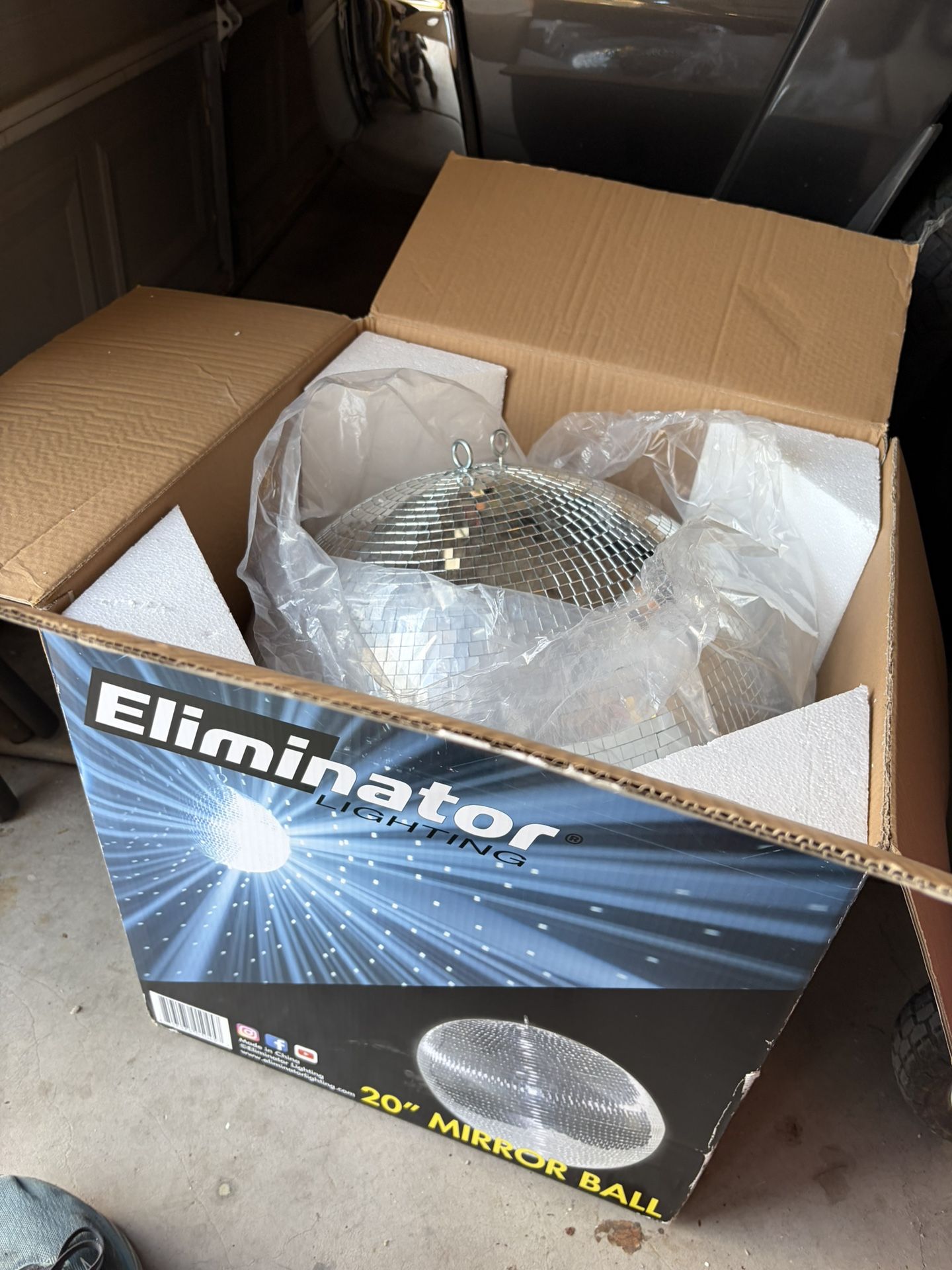 20 “ Mirror Disco Ball. Open Box Like New.