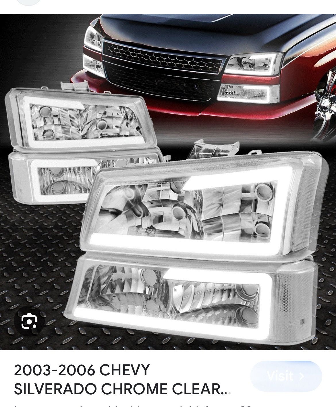 Headlights with Drl lights white for Chevy Silverado 2003 to 2006