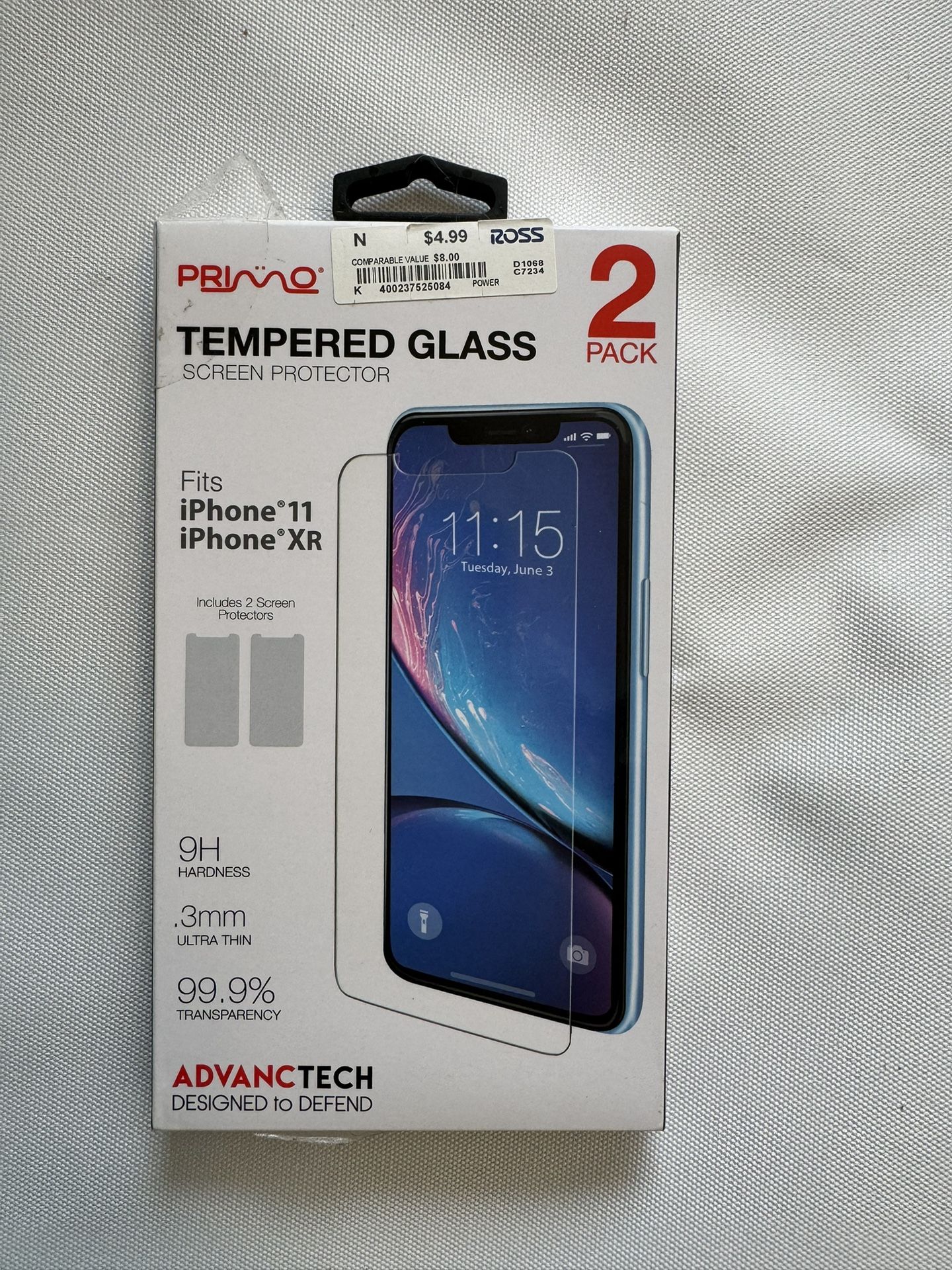 Primo Advantech Tempered Glass Screen Protector 2-pack iPhone 11/XR 