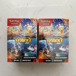 Pokémon Scarlet & Violet Surging Sparks Booster Bundle – 6 Packs Each – Sealed (2 Available)