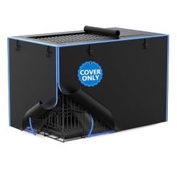 Dog Crate Cover, 600D Oxford Kennel Kennel Covers with Waterproof, Windproof , Breathable Mesh, Storage Pocket, 48 Inch, Cage Covers for Cat Large Dog