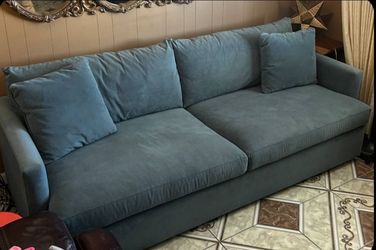 Velvet Sofa Crate & Barrel Lounge size 93in