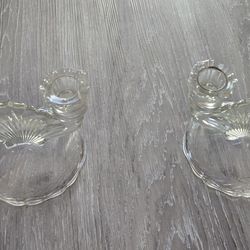 Double Candle Holders - Jeanette Glass Co. - Set of 2 - Circa 1920's
