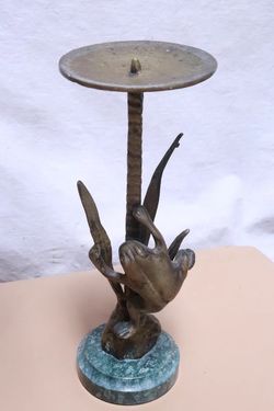 Bronze Frog Candle Holder