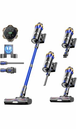 Cordless Vacuum Cleaner, Upgraded 650W 55KPA 70Mins Cordless Stick Vacuum Cleaner with Self-Standing and Touch Screen, Anti-tangle Wireless Vacumm, Va