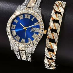 Iced Out Watch With Bracelet