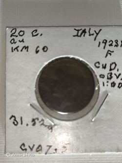 1923 R Italy 20 Centesimi