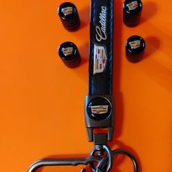 Cadillac Keychain and Valve Caps 
