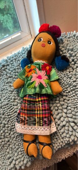 Handmade Mexican Folk Art Cloth Doll