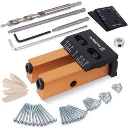 2 In 1 Aluminum Pocket Hole Jig Kit with Removable Pocket Screw Jig