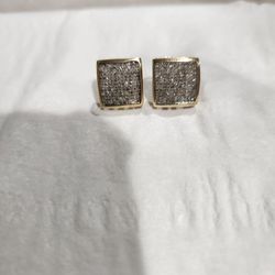 14K Diamond Earrings Studs 