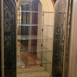 Arched tan Display cabinets