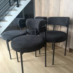 (4) Boucle Dining Chairs