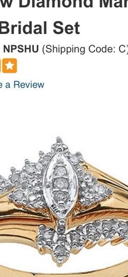 10k Gold 1/10 Ct Diamond Bridle Set