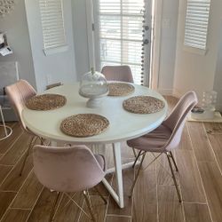 Birch And Lane White Round Kitchen Table W Chairs