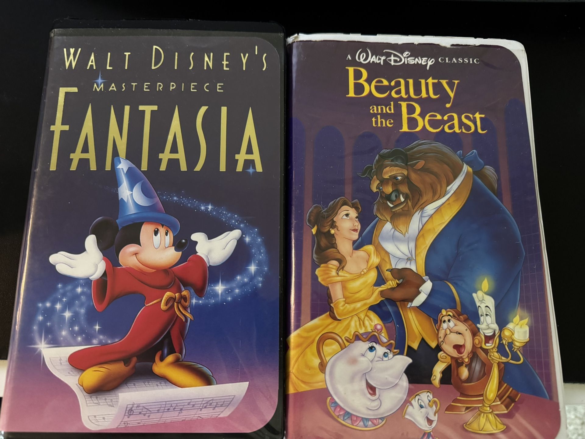 VHS Disney Fantasia and Disney Beauty And The Beast