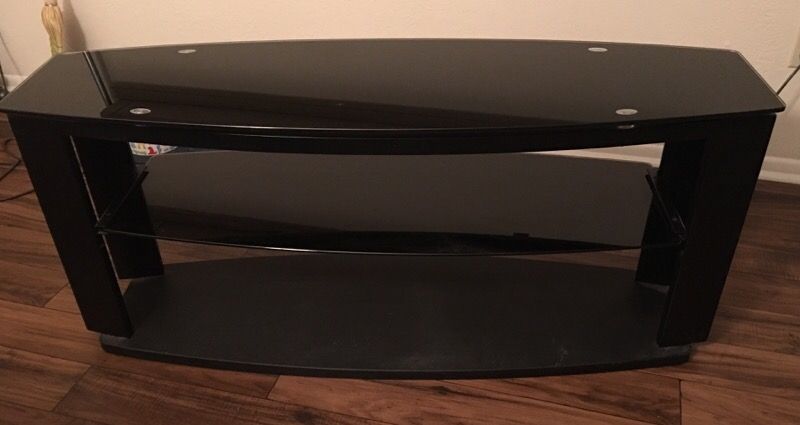 Ultra Slim TV Stand TECH CRAFT BTB5016 Up to 50" Black Tempered Glass Three Shelves