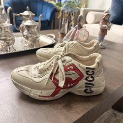 Gucci Rython Distressed Snake Woman’s Sneaker 38