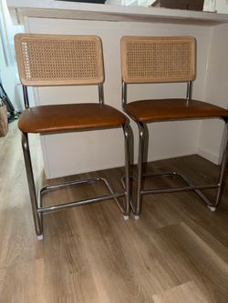 Vintage rattan bar stools- counter height