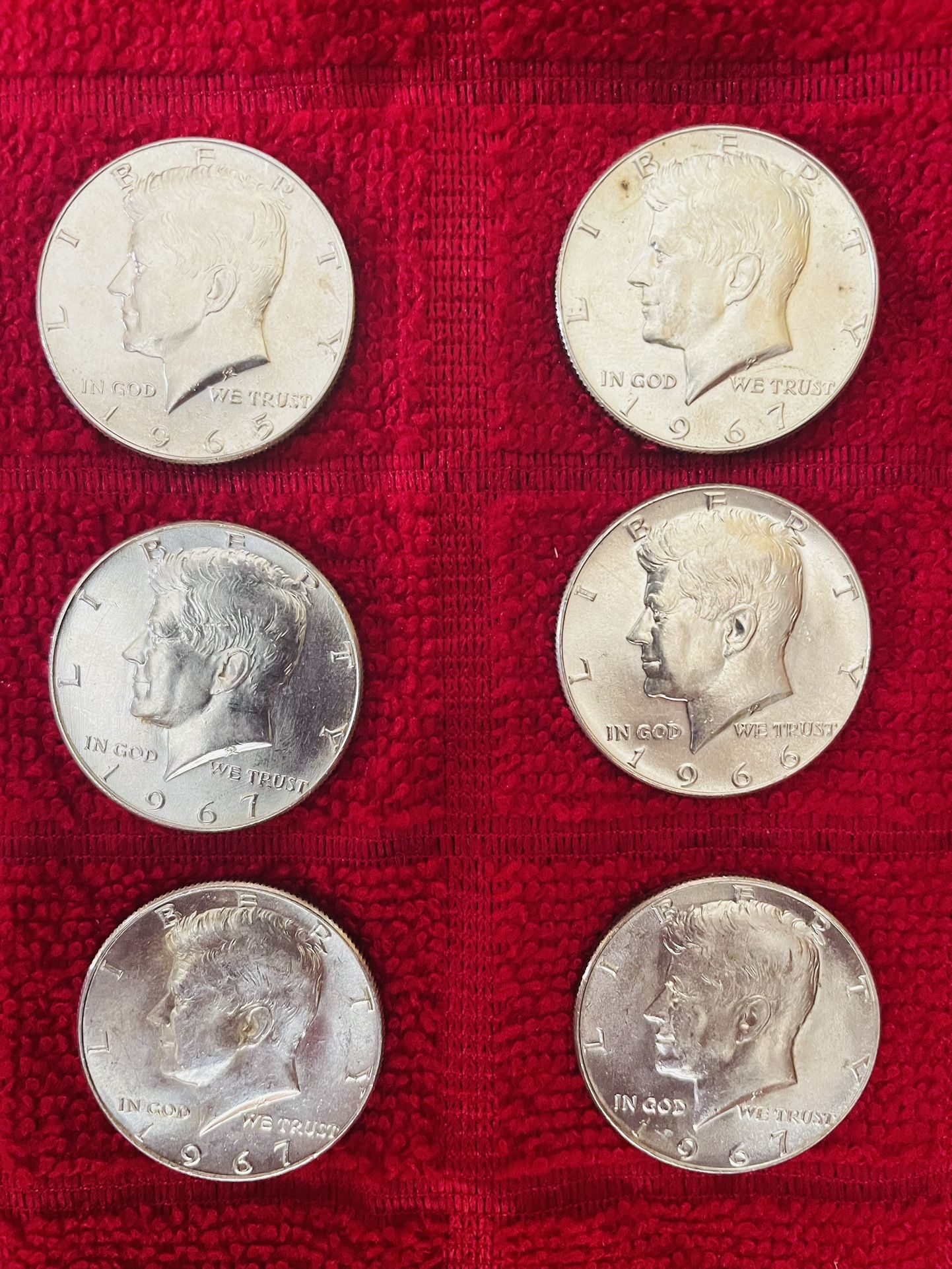 (6) Kennedy Silver coins $100.00 CASH, TEXT FOR PRICES. 