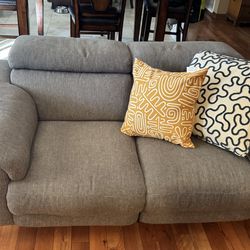 Living Spaces Talin Grey Power Reclining Couch Set (2)