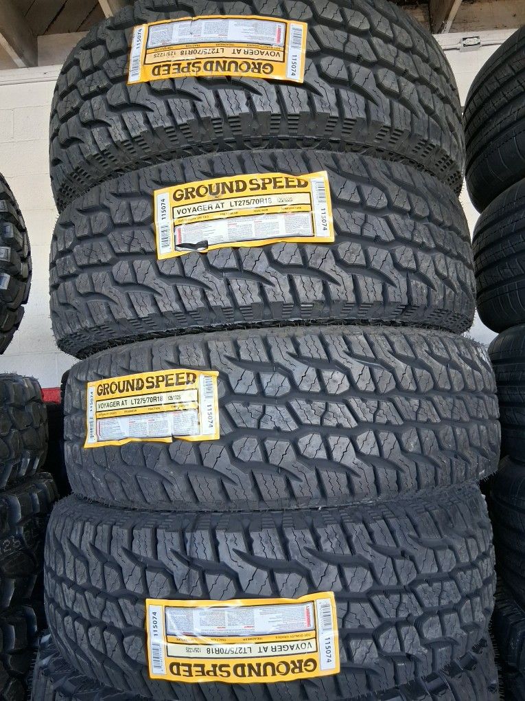 Vendo Un Set De Llantas Nuevas GROUND SPEED LT 275/70R18 Instaladas Y Balansiadas Con 50 0000 Mil Millas De Garantía Las 4