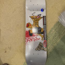 REAL Skateboard Deck 8” White