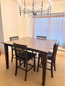 Counterheight Wood Dining Table Set
