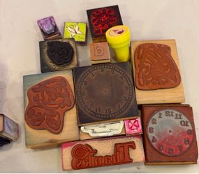 Rubber Stamp & Ink Pad Craft Lot