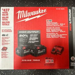 Milwaukee M18 6.0ah High Output (2x) Batteries And Charger Kit
