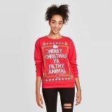 Women's Disney home Merry Christmas Light up Graphic Sweatshirt Red  Size S