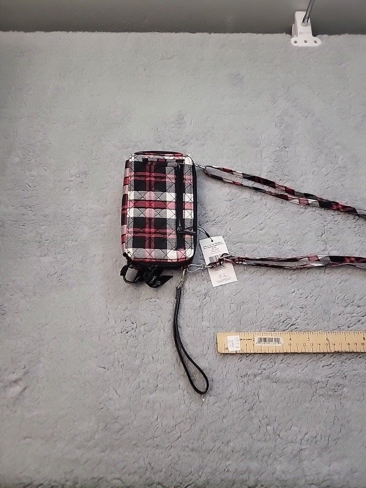 Vera Bradley Women's Cotton Crossbody W/RFID Protection Fireplace Plaid NWT
