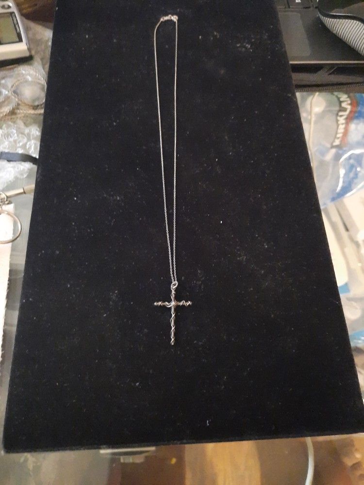 Sterling Silver Necklace with Sterling Silver Cross